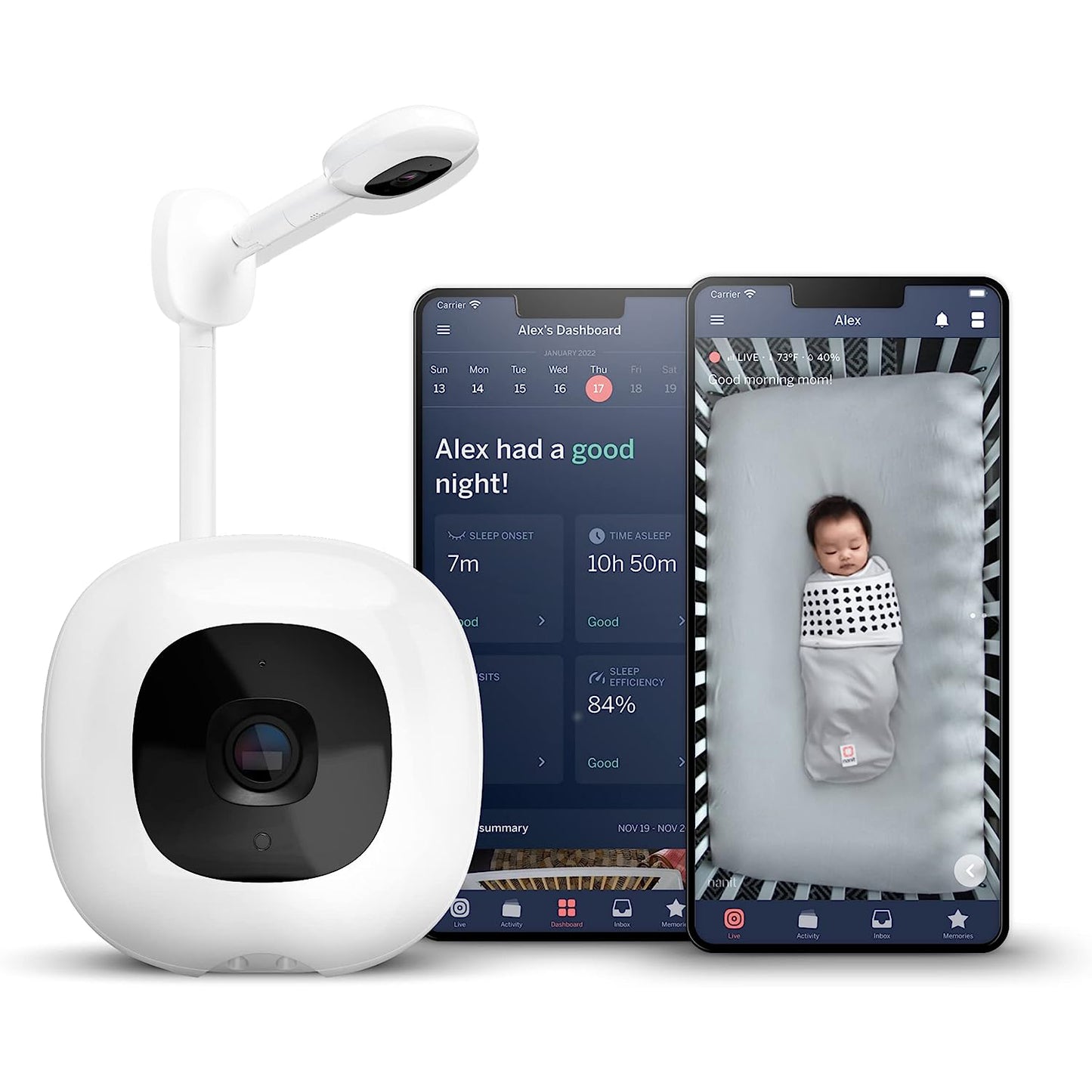 Nanit Pro Smart Baby Monitor & Wall Mount (White)