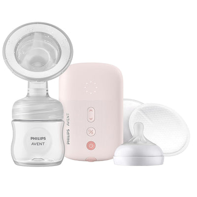 Philips AVENT Single Electric Breast Pump Advanced with Natural Motion Technology, SCF391/62, Pump Light Pink, Bottle Clear