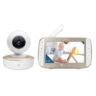 Motorola Baby Monitor - VM50G Indoor Video Baby Monitor with Camera, 1000ft Range 2.4 GHz Wireless 5" Screen, 2-Way Audio, Remote Pan, Tilt, Zoom, Room Temperature Sensor, Lullabies, Night Vision