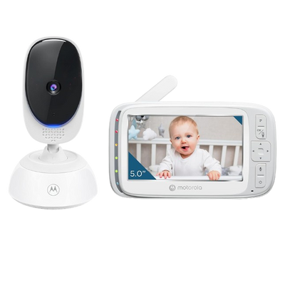 Motorola VM75 Indoor Video Baby Monitor with Camera - 480x272p, 1000ft Range 2.4 GHz Wireless 5" Screen, 2-Way Audio, Remote Pan, Digital Tilt, Zoom, Room Temperature Sensor, Lullabies, Night Vision