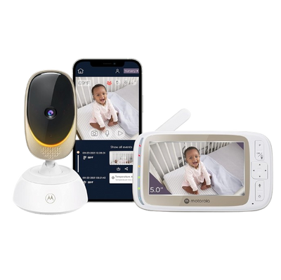 Motorola Baby Monitor VM85 - Indoor WiFi Video with Camera & Mood Light - HD 720p, Connects to Nursery App, 1000ft Range, 2-Way Audio, Remote Pan, Digital Tilt-Zoom, Temp, Lullabies, Night Vision