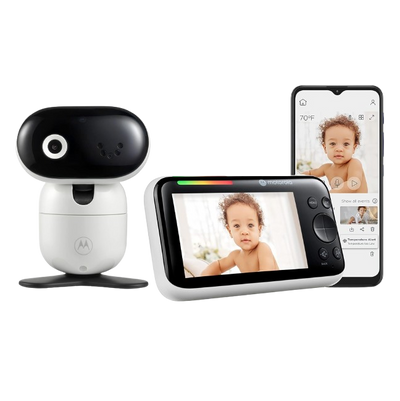 Motorola Baby Monitor PIP1510 Connect - 5" WiFi Video Baby Monitor with Camera, Wall Mount, HD 1080p - Smart Phone Nursery App, 1000ft Range, 2-Way Audio, Remote Pan-Tilt-Zoom, Room Temp, Lullabies