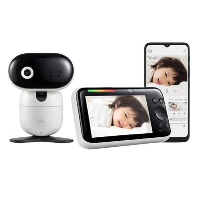 Motorola Baby Monitor PIP1610 HD Connect - 5" WiFi Video Baby Monitor with Camera, Wall Mount, 1080p, Smart Phone Nursery App, 1000ft Range, 2-Way Audio, Remote Pan-Tilt-Zoom, Room Temp, Lullabies