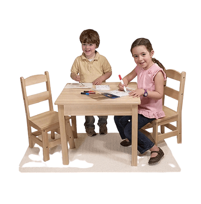Melissa & Doug Wooden Table & Chairs Set Natural