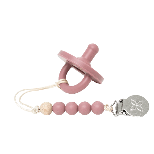 Pacifier with Paci Clip - Rose