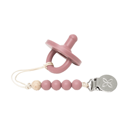 Pacifier with Paci Clip - Rose