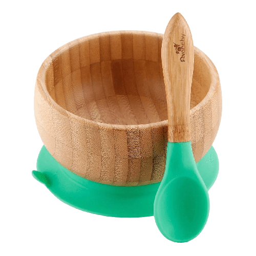 Avanchy Bamboo Stay Put Suction Bowl + Spoon