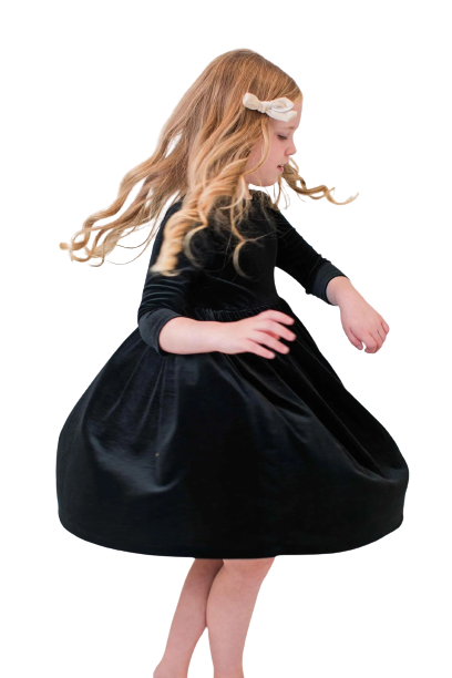 Mila & Rose Black Velvet Twirl Dress