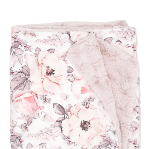 Sugar + Maple Wallpaper Floral Minky Blanket