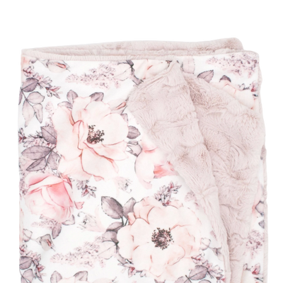Sugar + Maple Wallpaper Floral Minky Blanket