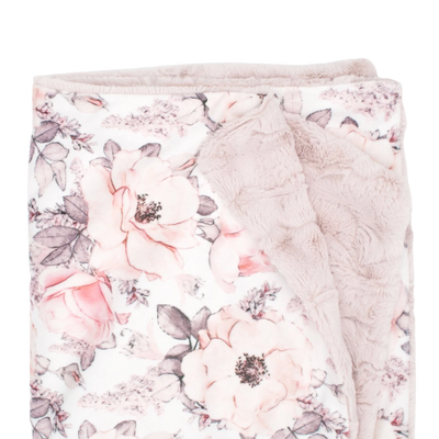 Sugar + Maple Wallpaper Floral Minky Blanket - Personalized