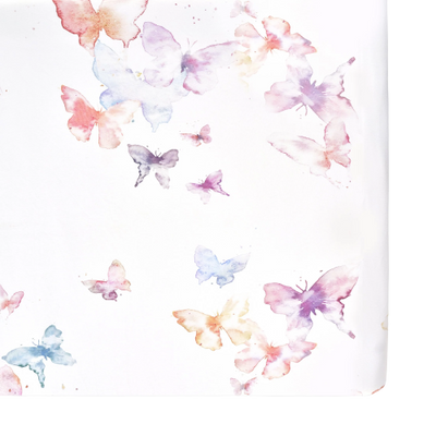 Oilo Butterfly Floral Crib Sheet
