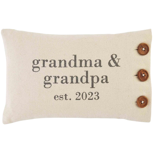 Mud Pie Grandparents Est. 2023 Pillow
