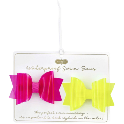 Mud Pie Yellow And Pink Vinyl Bows
