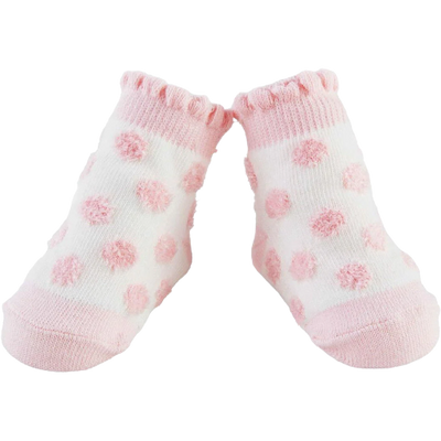 Mud Pie Pink Chenille Dot Socks